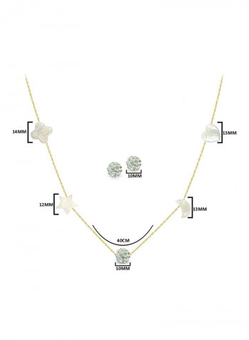 18 Karat Gold Mother Of Pearl Jewellery Set