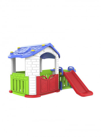 Big Indoor/Outdoor Playhouse with Slide and Playgym 187x185x119cm