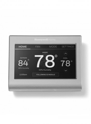 Smart Wi Fi 7 Day Programmable Color Touch Thermostat Silver 11.4x8.9x2.2cm