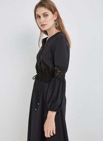 Long Sleeve Maxi Dress Black