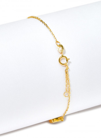 18 Karat Gold Black Onyx And Pearl Three Stone Bracelet