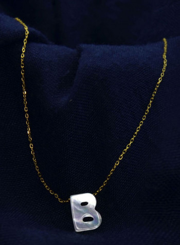 18 Karat Gold B Letter Mother Of Pearl Jewellery Set
