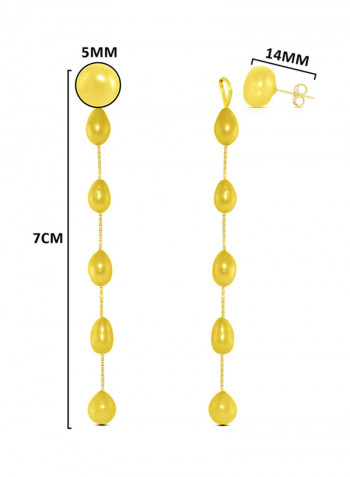 18 Karat Gold Pearl Studded Drop Earrings