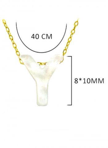 18k Gold Y Letter Mother Of Pearl Jewelry Set