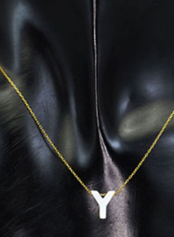 18k Gold Y Letter Mother Of Pearl Jewelry Set