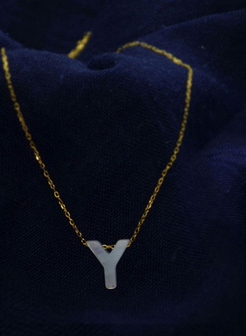 18k Gold Y Letter Mother Of Pearl Jewelry Set