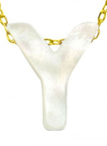18k Gold Y Letter Mother Of Pearl Jewelry Set