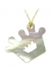 18 Karat Gold Crown Mother Of Pearl Studded Necklace