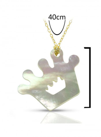 18 Karat Gold Crown Mother Of Pearl Studded Necklace