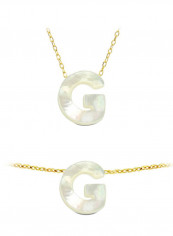 18 Karat Gold G Letter Mother Of Pearl Jewellery Set