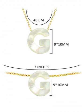 18 Karat Gold G Letter Mother Of Pearl Jewellery Set