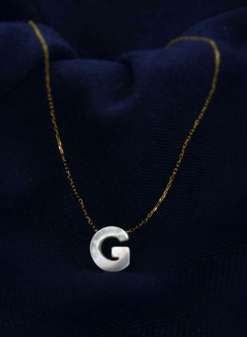 18 Karat Gold G Letter Mother Of Pearl Jewellery Set