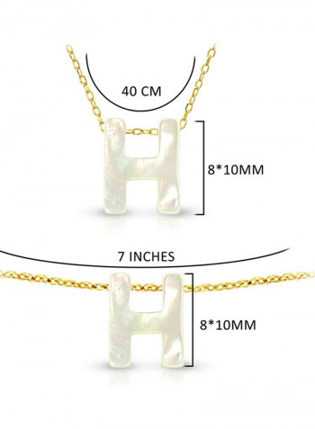 18 Karat Gold H Letter Mother Of Pearl Jewellery Set