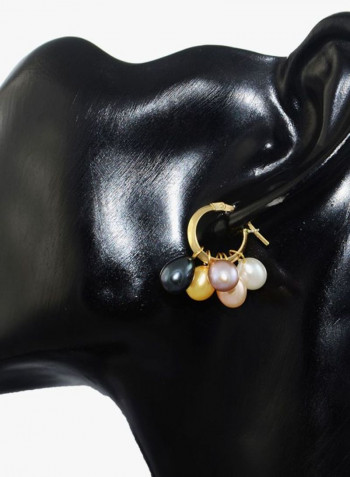 18 Karat Gold Half Hoop Interchangeable Pearl Earrings