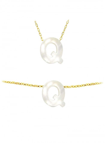 18 Karat Gold Q Pearl Jewellery Set