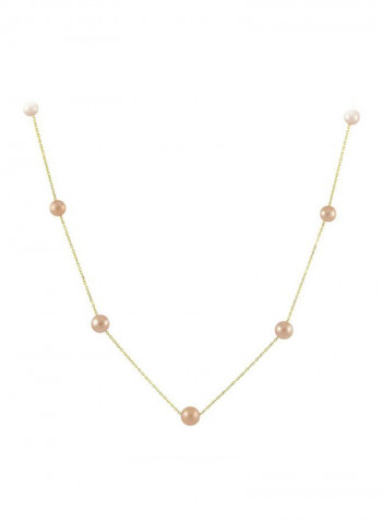 18 Karat Gold Pearl Studded Necklace