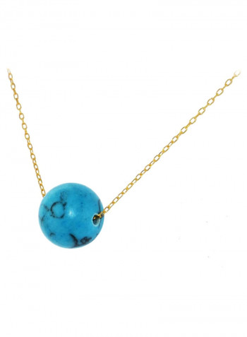 18 Karat Gold Turquoise Pendant Necklace