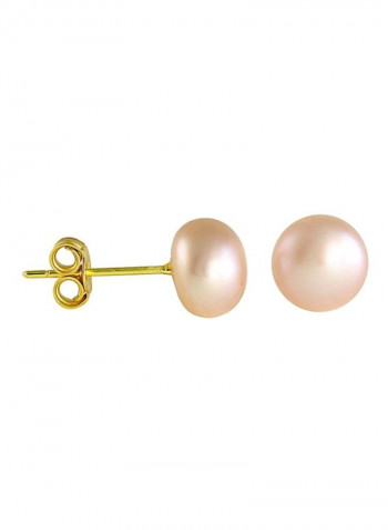 18 Karat Yellow Gold Pearl Earrings