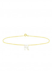 18 Karat Gold R Letter Mother Of Pearl Jewellery Set