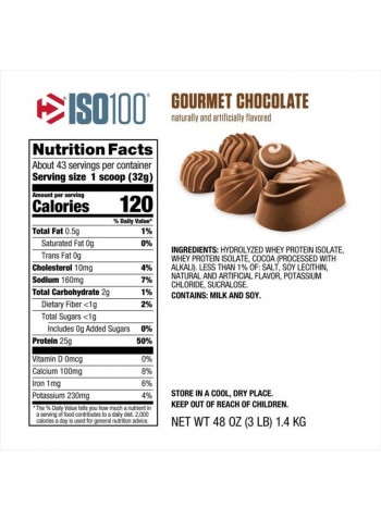 Iso 100 Whey Protein Powder - Gourmet Chocolate