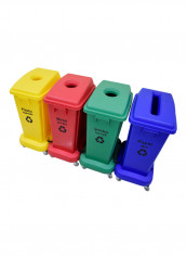 Recycling Bins With Four Compartments Multicolour 60L
