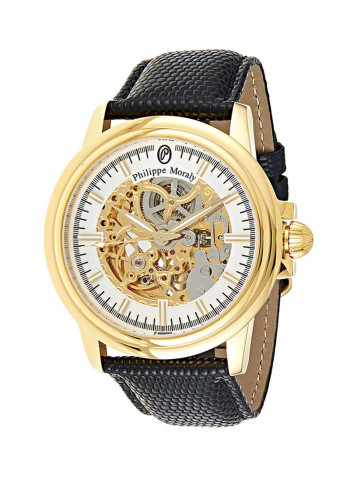Men's Leather Analog Watch LA1777GWB