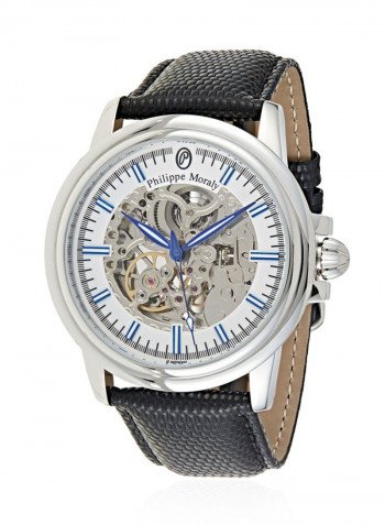 Men's Leather Band Analog Watch LA1777WWEB