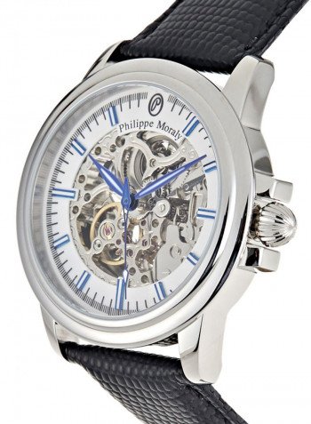 Men's Leather Band Analog Watch LA1777WWEB