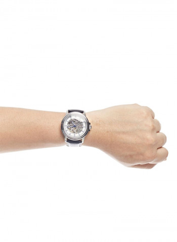 Men's Leather Band Analog Watch LA1777WWEB