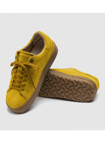 Comfortable Lace Up Casual Sneakers Yellow