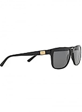 Men's Square Black Sunglasses With Polar Grey Lenses - Lens Size: 58 mm