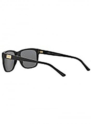 Men's Square Black Sunglasses With Polar Grey Lenses - Lens Size: 58 mm