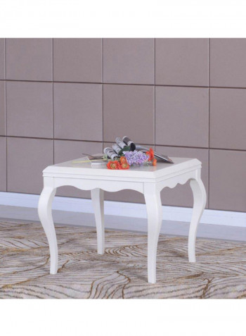 طاولة جانبية ألينا أبيض/مرآة 67 X 67 X 55.8سم