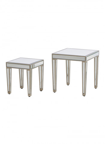 2-Piece Mirage Coffee Table Set Mirror Champagne