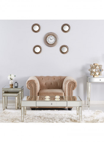 2-Piece Mirage Coffee Table Set Mirror Champagne