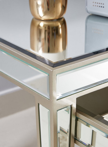 2-Piece Mirage Coffee Table Set Mirror Champagne
