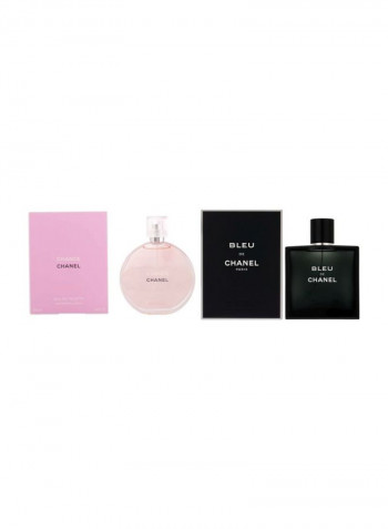 Chanel Gift Set Bleu De EDT 100 Ml ,Chance Eau Vive EDT 100ml