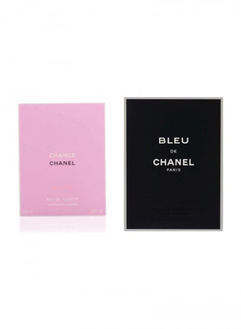 Chanel Gift Set Bleu De EDT 100 Ml ,Chance Eau Vive EDT 100ml
