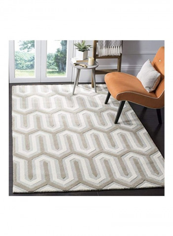 Handcrafted Moroccan Area Rug Grey/White 4x6inch