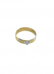 18K Solid Gold 0.06Cts Genuine Diamonds Heart Band Ring