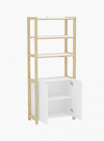 Adler 4-Tier Bookcase Cabinet White Sonoma 75.5x180x35centimeter