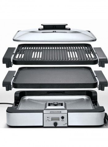 Design Advanced Table Grill Grill Plates And Thermometer 2000W 42531 Silver/Grey