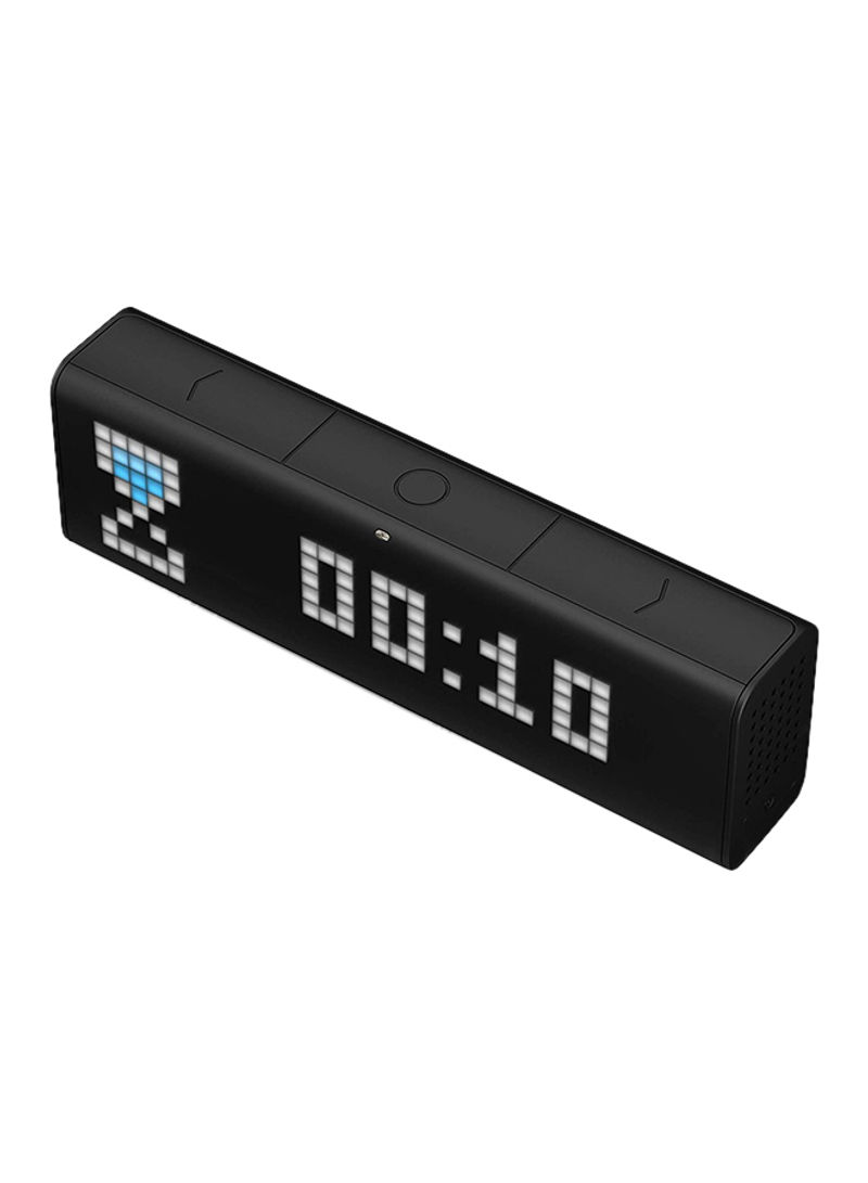 WiFi Connected Clock With LED Indicator Panel 20 x 3.6 x 6cm Black