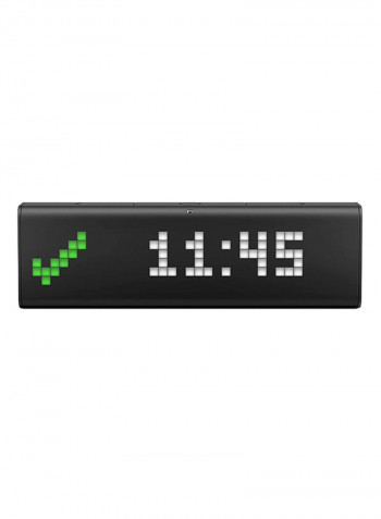 WiFi Connected Clock With LED Indicator Panel 20 x 3.6 x 6cm Black