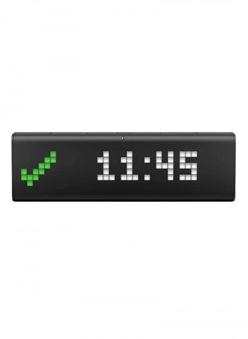 WiFi Connected Clock With LED Indicator Panel 20 x 3.6 x 6سم Black