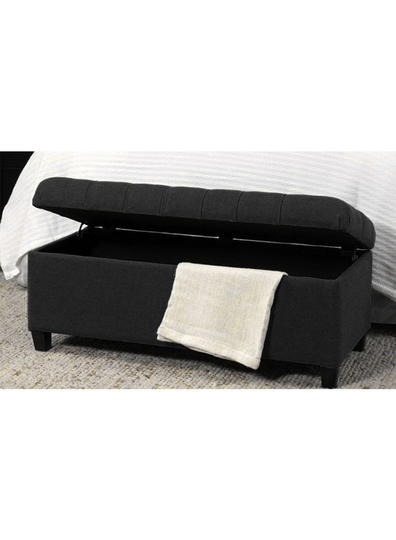 Halvorson Upholstered Storage Bench Charcoal Grey 50x120x45centimeter