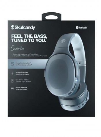 Crusher Evo Wireless Over-Ear Headphone With Adjustable Sensory Bass Chill Grey