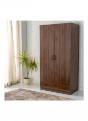 Como 2-Door Wardrobe With Drawer Brown 190 x 98 x 59cm