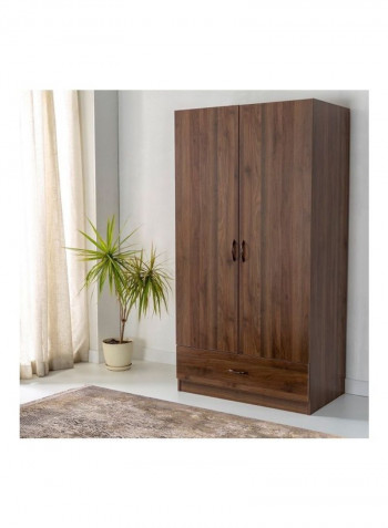 Como 2-Door Wardrobe With Drawer Brown 190 x 98 x 59cm