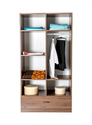 Como 2-Door Wardrobe With Drawer Brown 190 x 98 x 59cm